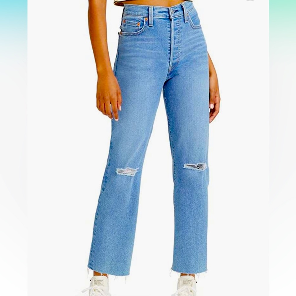 Levi’s Ribcage Straight Ankle, Medium Indigo 30x27